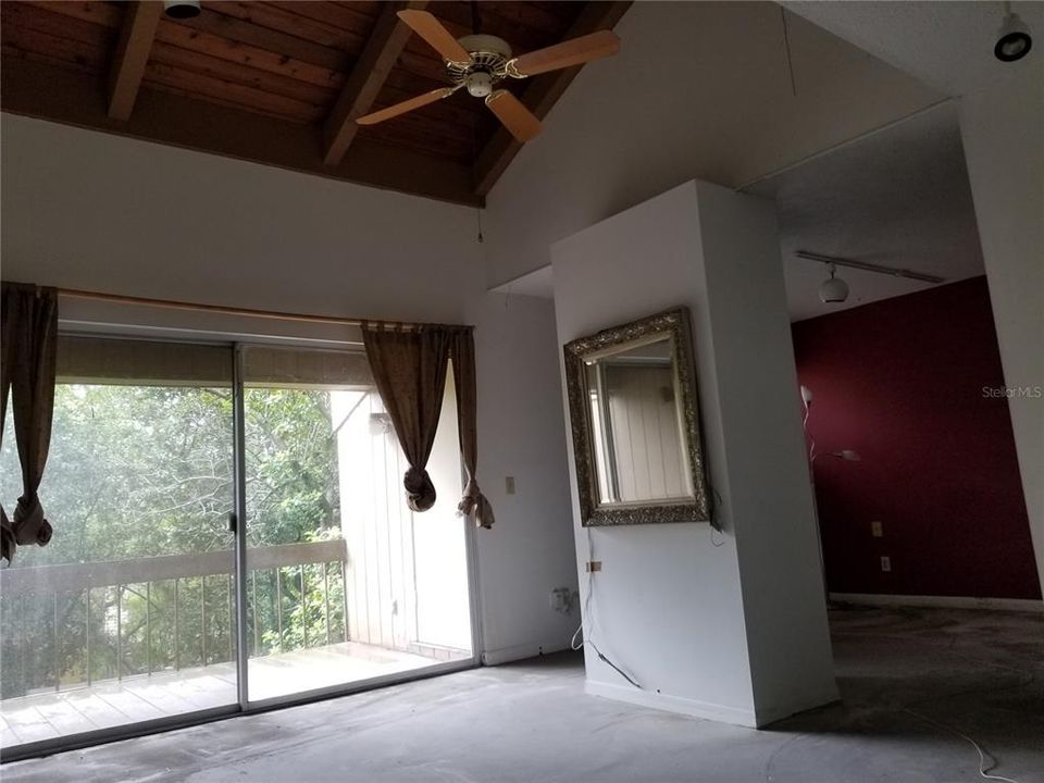 Living Room with Vaulted Ceiling