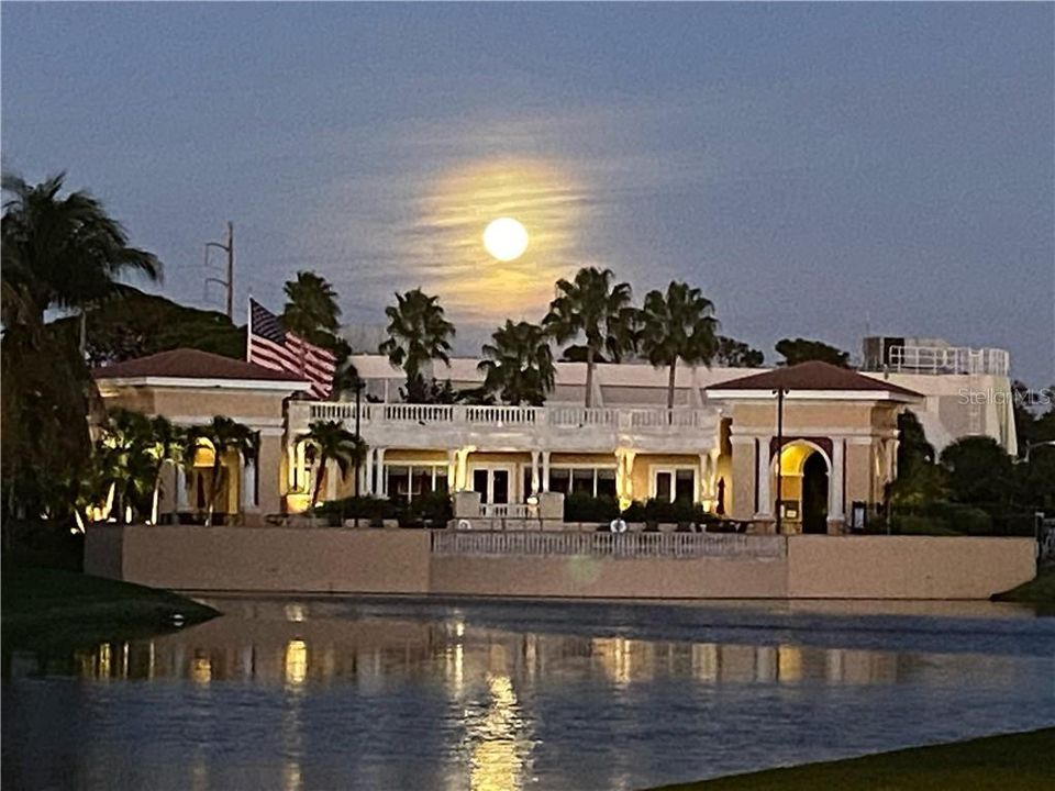 Moon-rise over Marina Bay clubhouse.