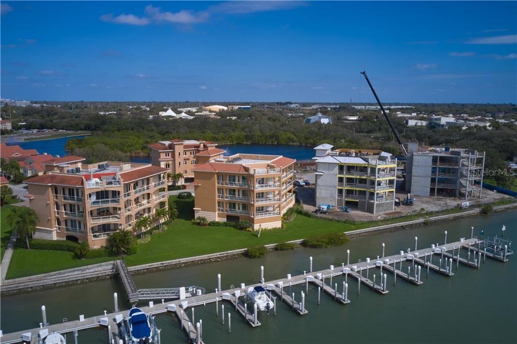 View of the Marina Bay - Pointe Condominiums from the water.  There are three community day docks available for residents' and their guests.