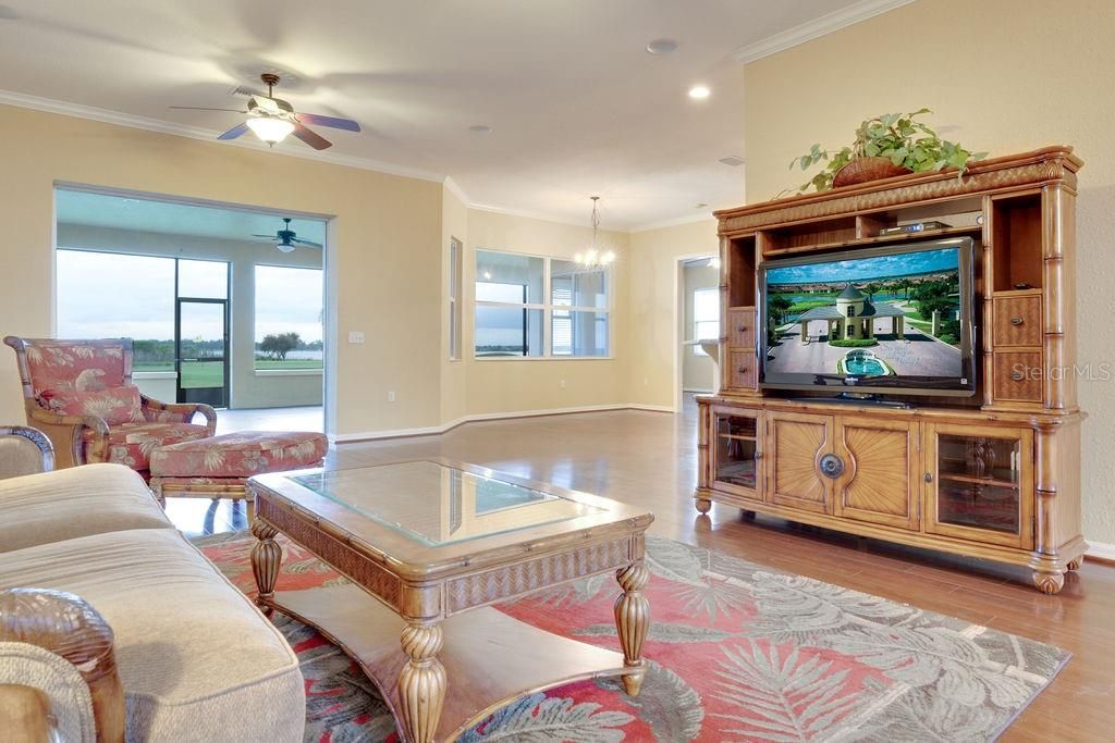 Family room with view of dinette area
