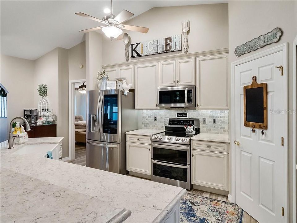 Modern appliances and space in kitchen