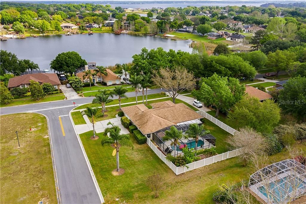 Aerial view of back of the home