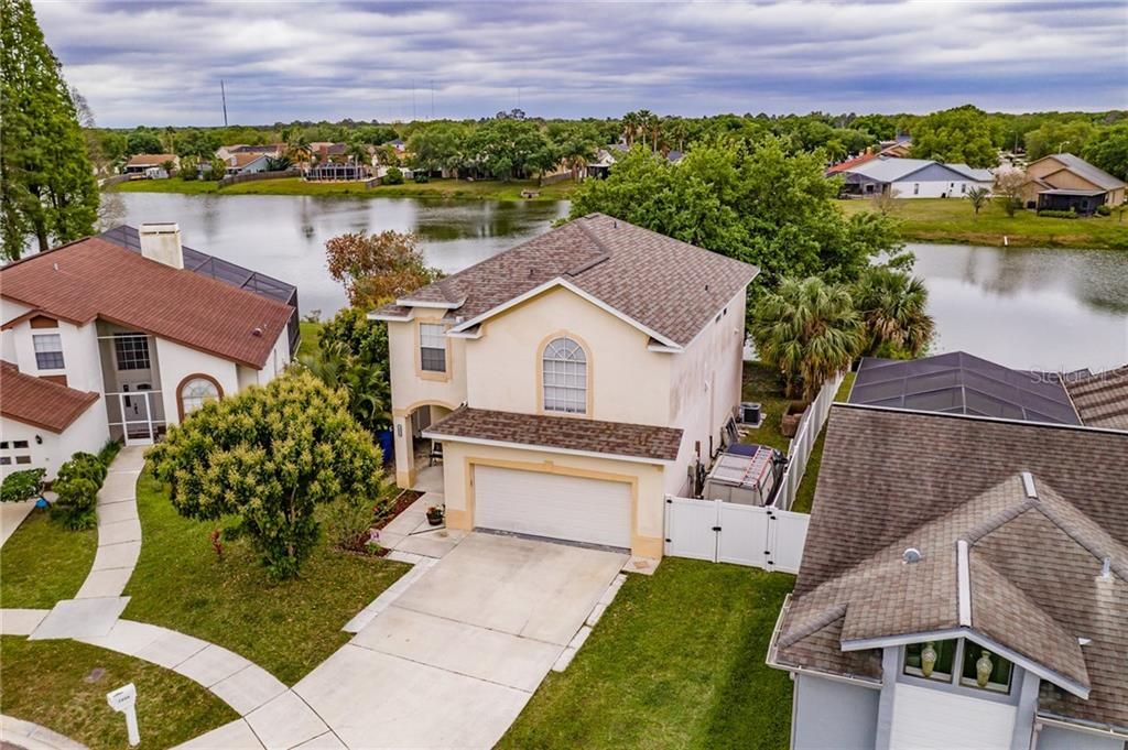 1606 Widelake Ct, Brandon, Fl 33511 Overhead view house and pond