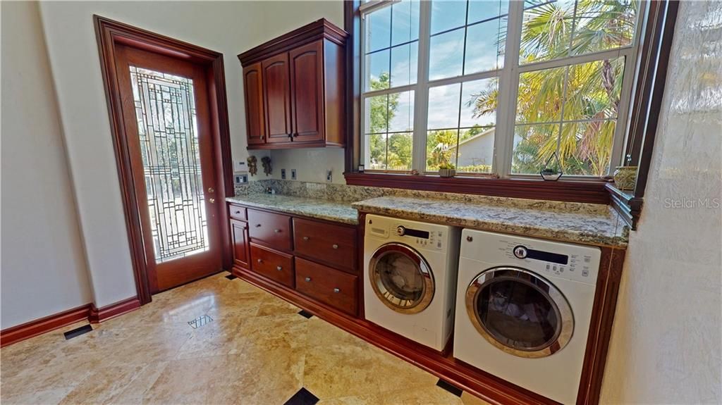 First floor laundry room with convenient exterior entry.