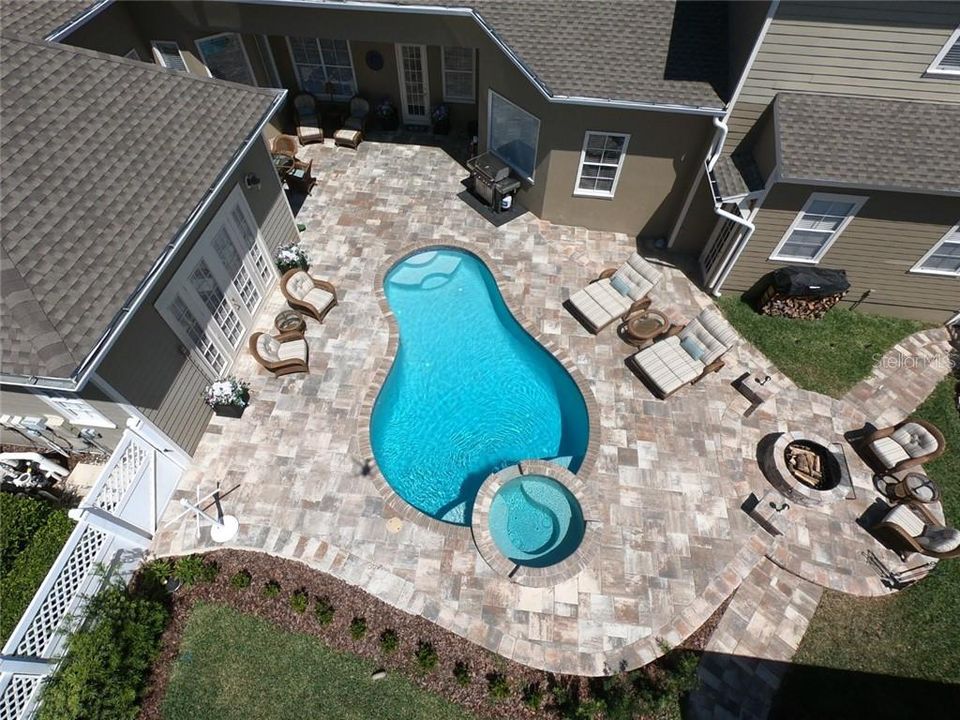 Aerial of Backyard Entertaining Space