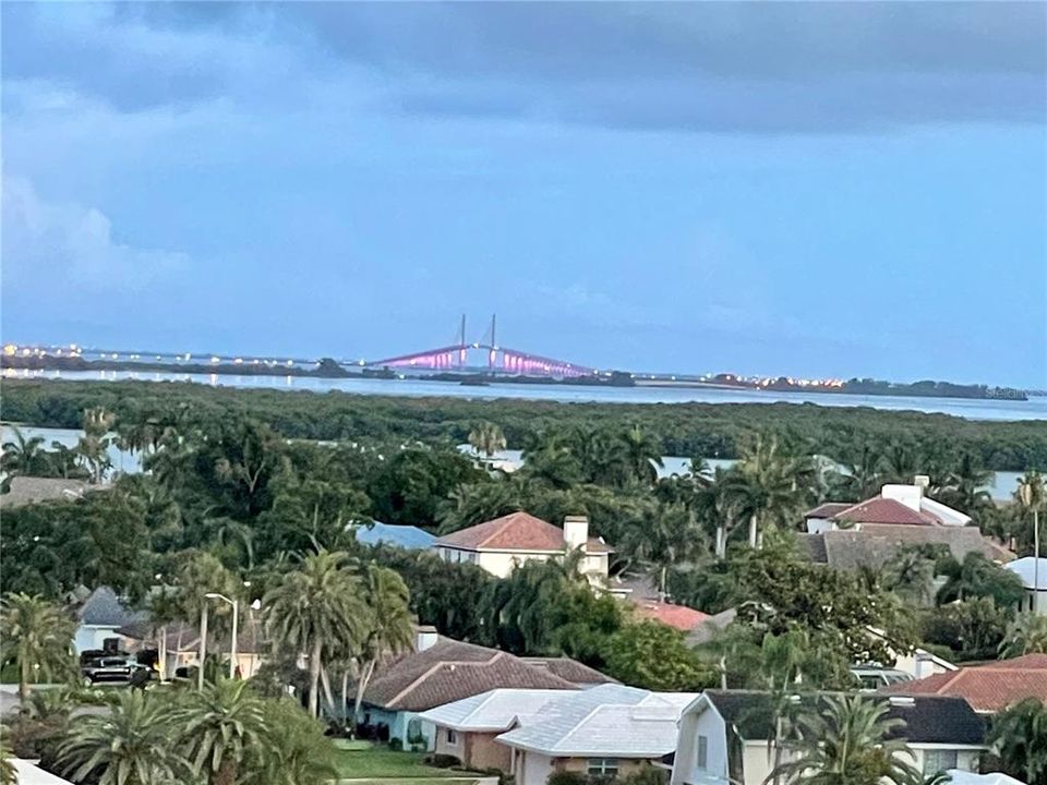 Skyway Bridge View at Dusk from your Balcony