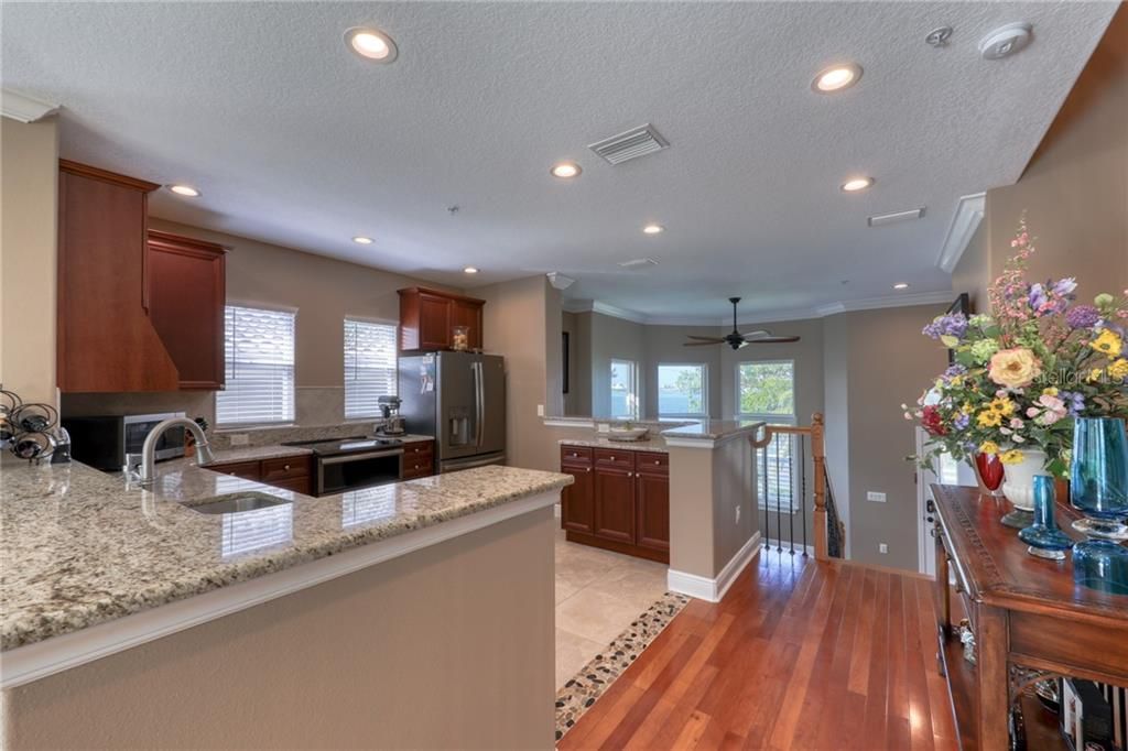 Beautiful Kitchen, open to 2 Living areas and Dining Room.  New GE Profile appliances included.