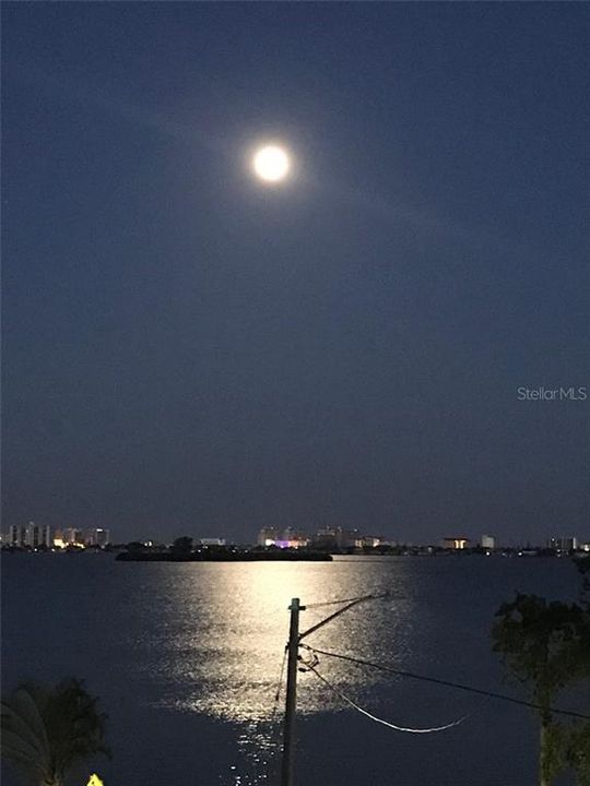 Moonlight Views are Also Beautiful.  Shimmering lights of the moon on the water and Clearwater Beach Beyond!