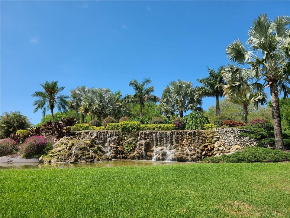 Waterfalls at the entrance of Calusa Lakes