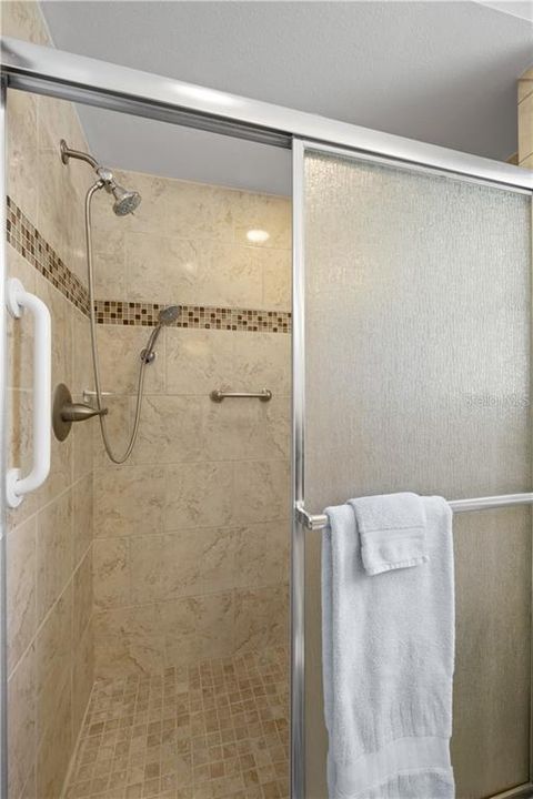 Walk-in shower in Master Bath.