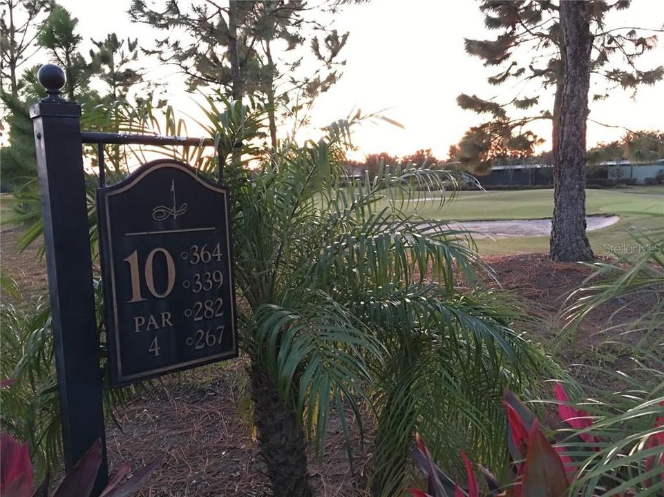 10th Tee is a short walk from your new house! Literally across the street.