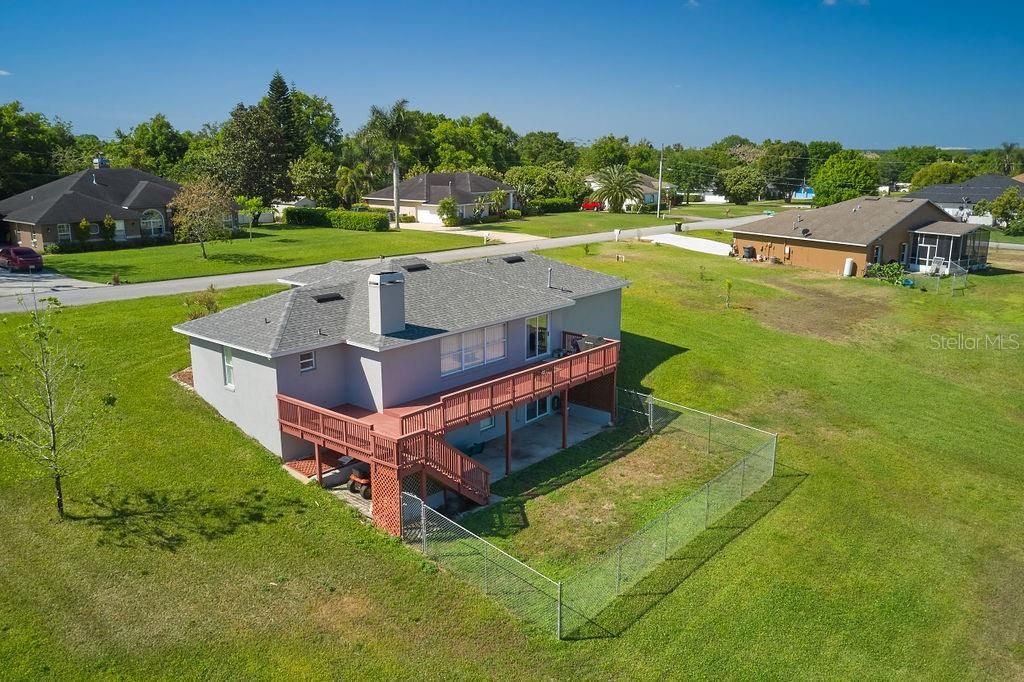The .45 acre lot offers a chain link fence around a more "normal" size backyard space