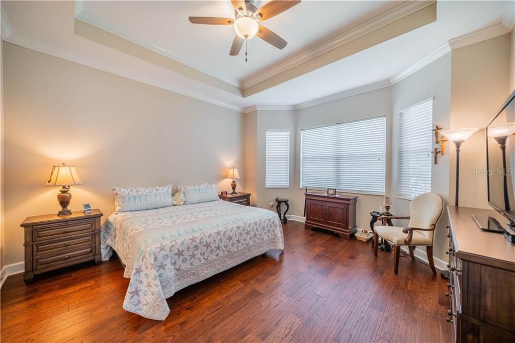 Spacious Master Bedroom with Tray Ceiling