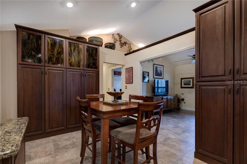 Kitchen Nook with Custom Pantry Cabinet