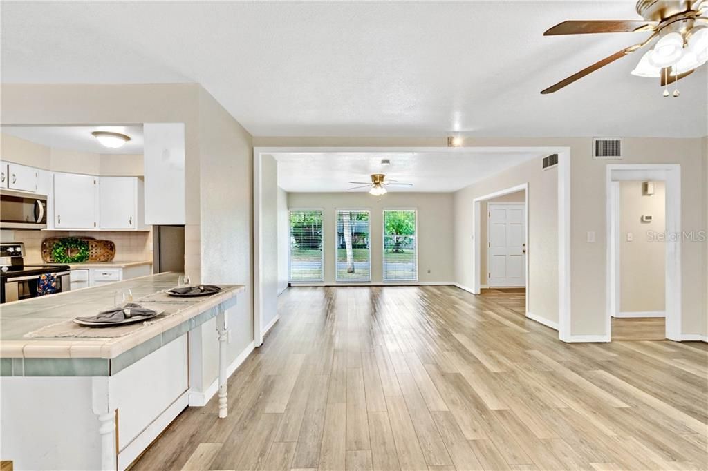 Kitchen is open to family room