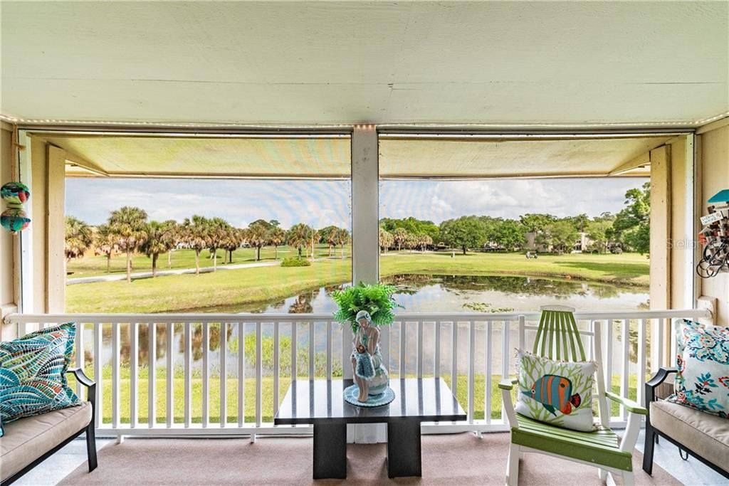 Screened-In Lanai with Pond and Golf Course View