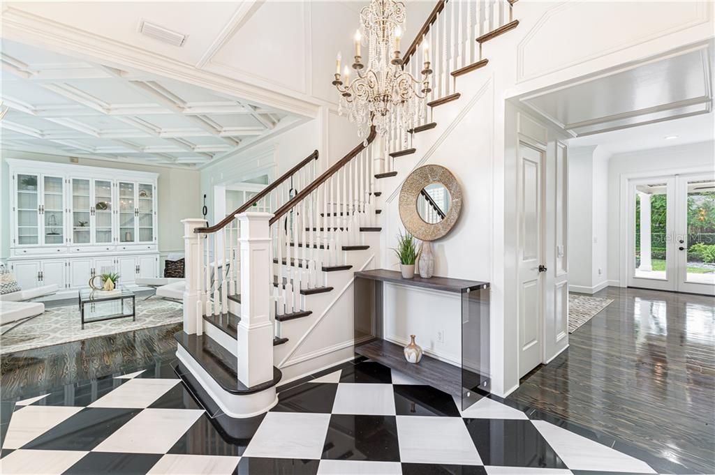 Elegant Foyer with Marble Flooring