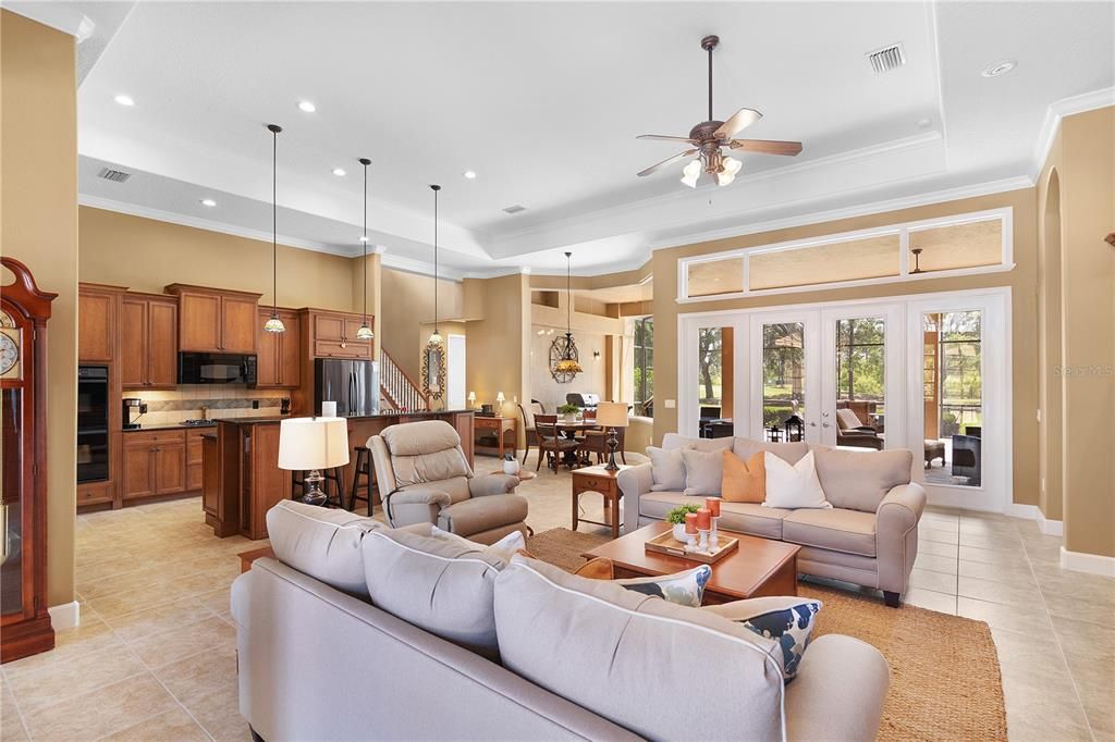 Lovely open floorplan with magnificent views of the 18th Las Colinas Fairway.