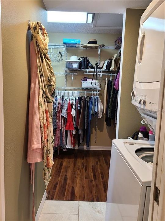 Laundry area, master walk-in closet