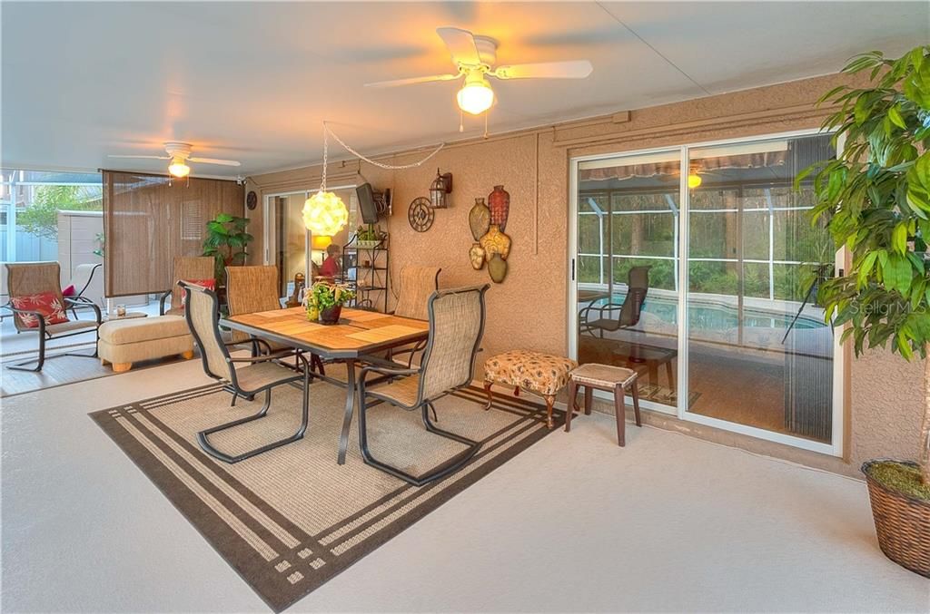 The large covered portion of the lanai is a space that can be enjoyed in any weather!!