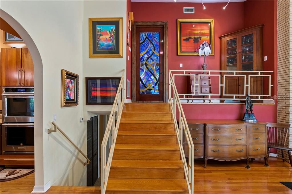 There's a custom-built stained-glass door leading into the Master Suite