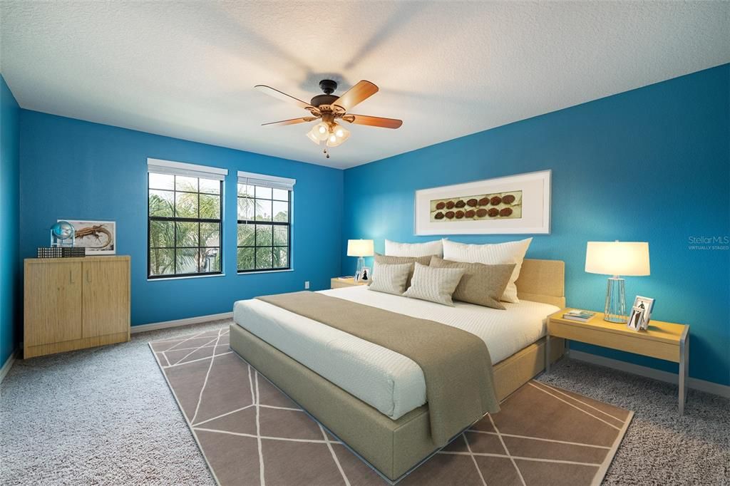 Virtually staged:  Bedroom, office, or theater.  It's all possible with this floorplan!