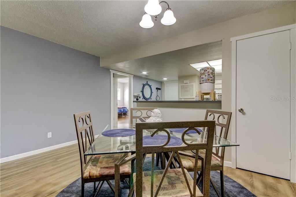 DINING AREA WITH EXTRA STORAGE CLOSET IN THE CORNER!
