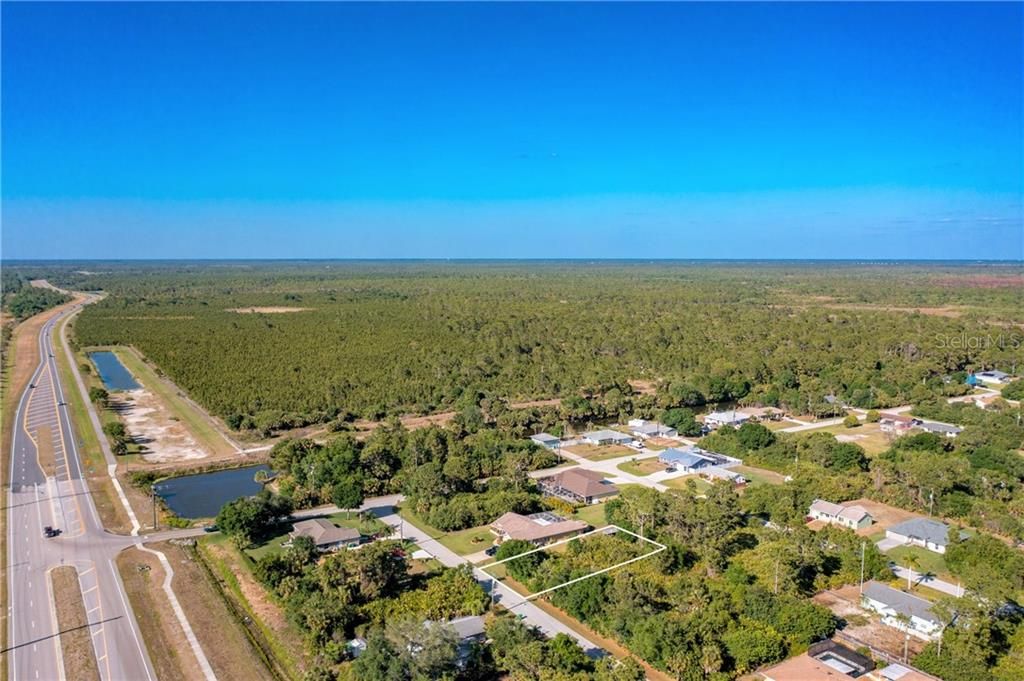 Boundary lines shown on property are approximate.  Myakka State Forest ahead.