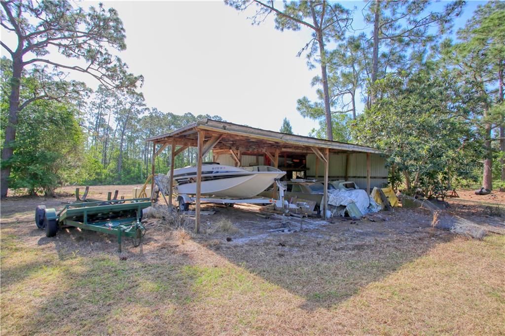 Storage shed and carport