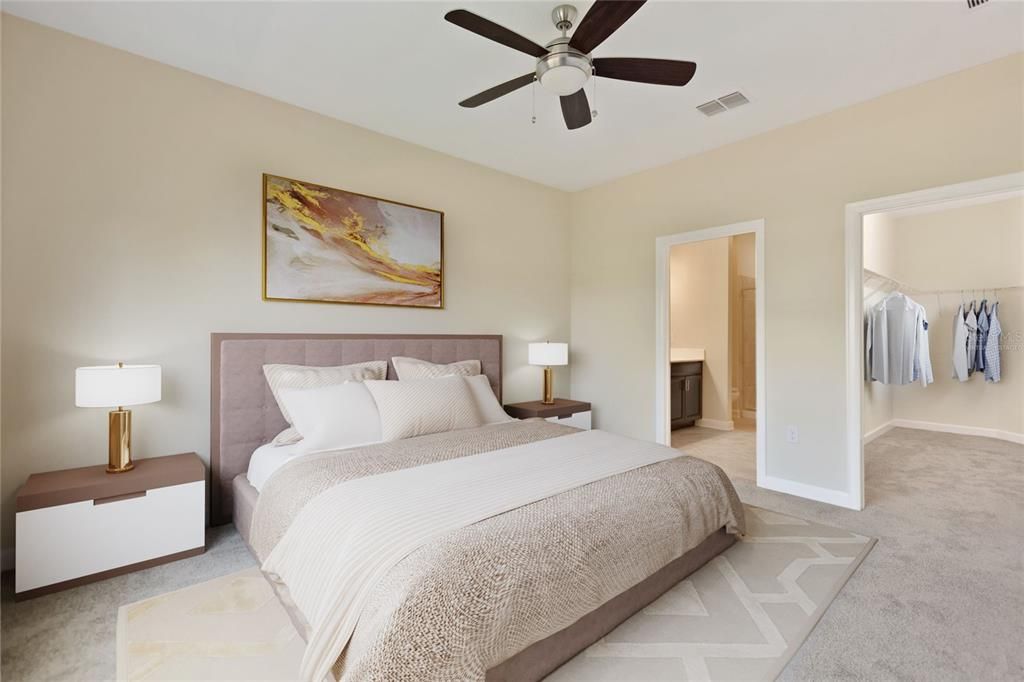 virtually staged master bedroom