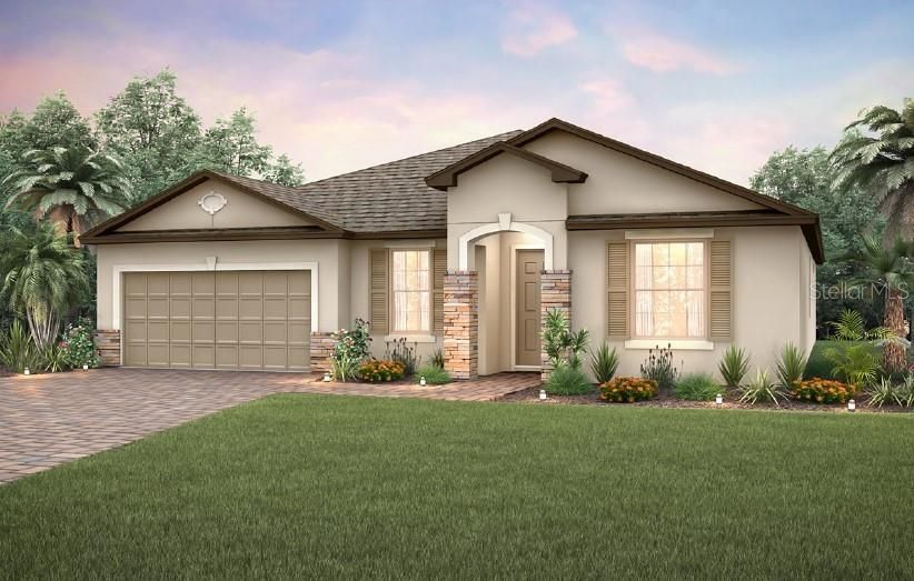 Exterior Design - Artist rendering for this new construction home provided by builder.