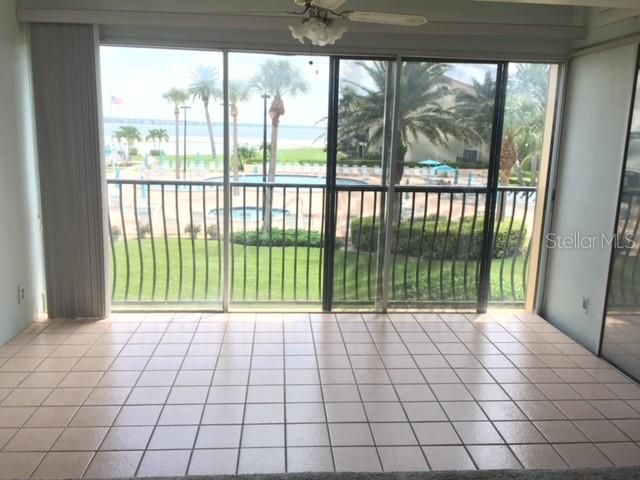 View of Florida Room with incredible outside view of spa, pool, and intracoastal