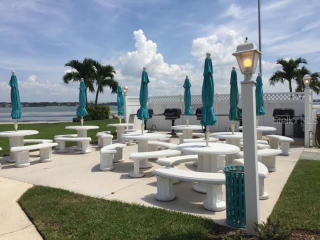 What a view you will have of the intracoastal when you eat your grilled dinner at one of the tables complete with umbrellas.
