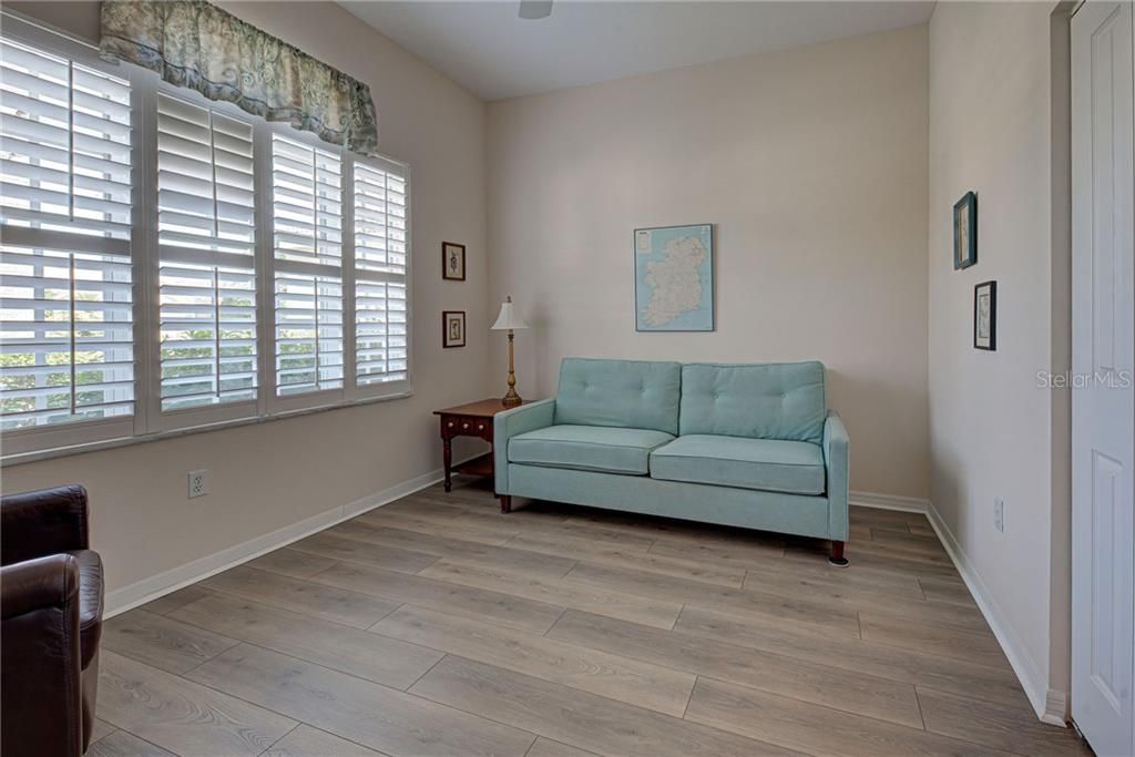 3rd bedroom could be a flex room, den or craft room.  Light and bright with classy plantation shutters.
