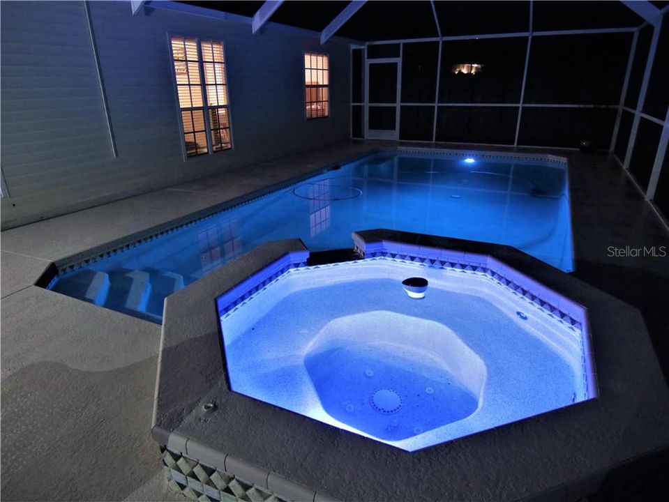Night lighting for pool.