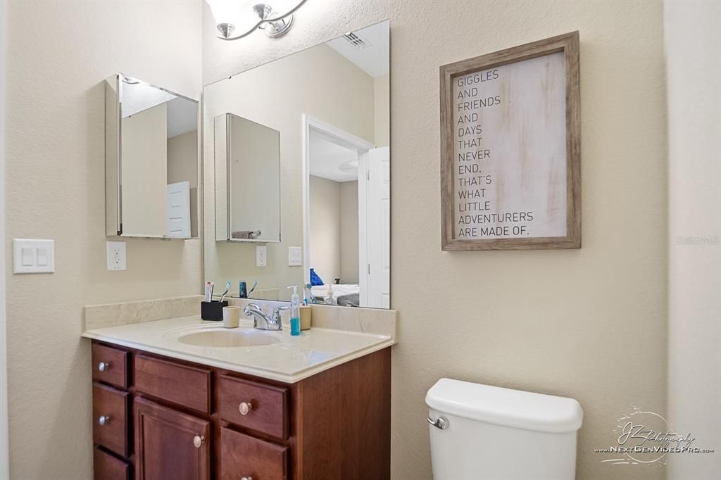 Downstairs' half bath is convenient for guests and family!