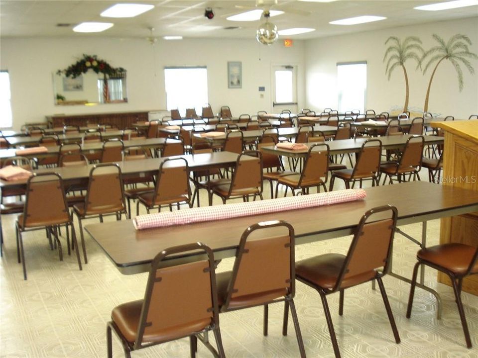 CLUBHOUSE USED FOR MEETINGS, BINGO, COVERED DISHES, ETC.