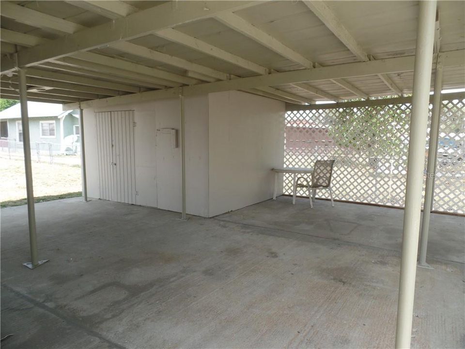 This is a nice sized covered area for family Bar-B Q's