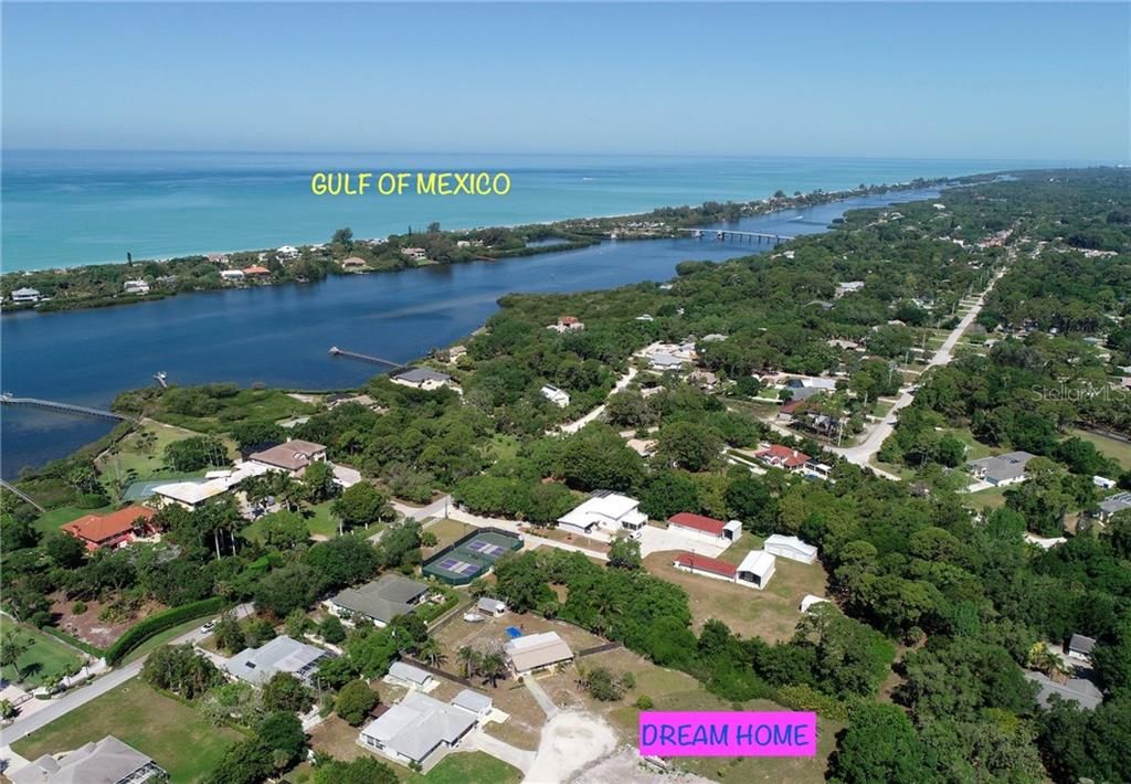 Birds eye view from lot to beach