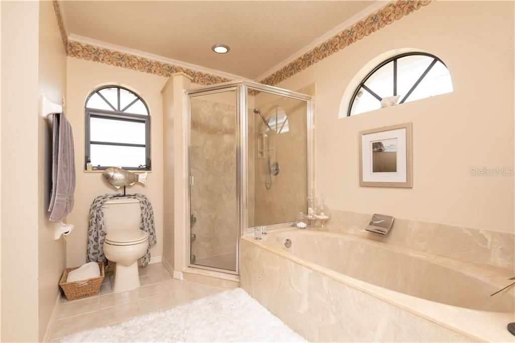 Master Bathroom features tub with separate shower
