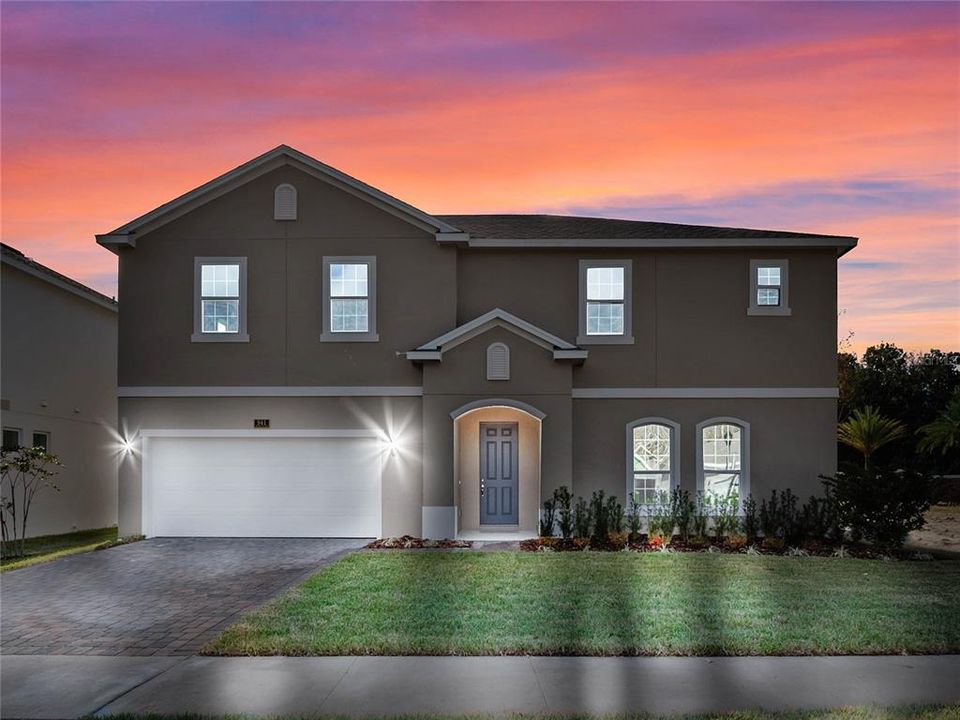 Montego floor plan by Dream Finders Homes. Photo is of a model and not the home to be built.
