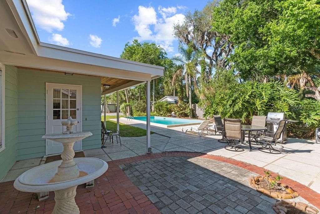 Courtyard view of pool.