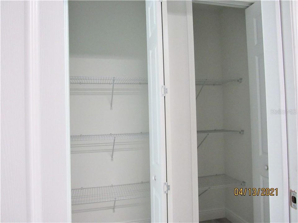 Two Side to Side Spacious  Enclosed Pantries.