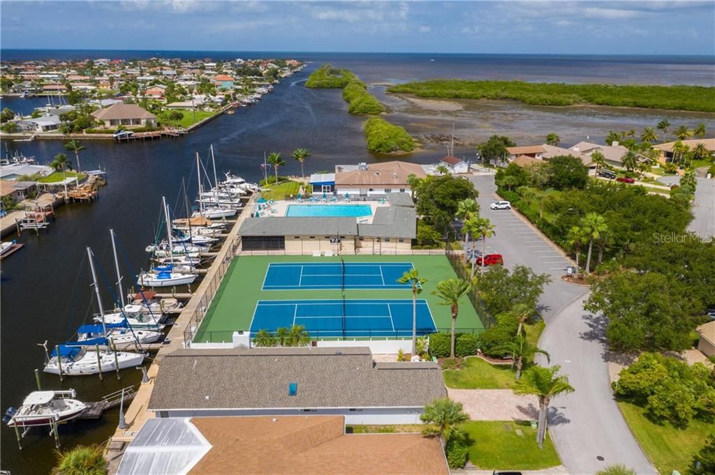 Community Clubhouse, tennis courts, heated pool and boat ramp