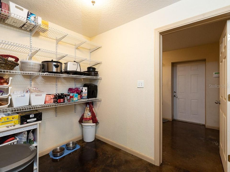 Huge Walk in pantry off the Kitchen leading to the laundry Room