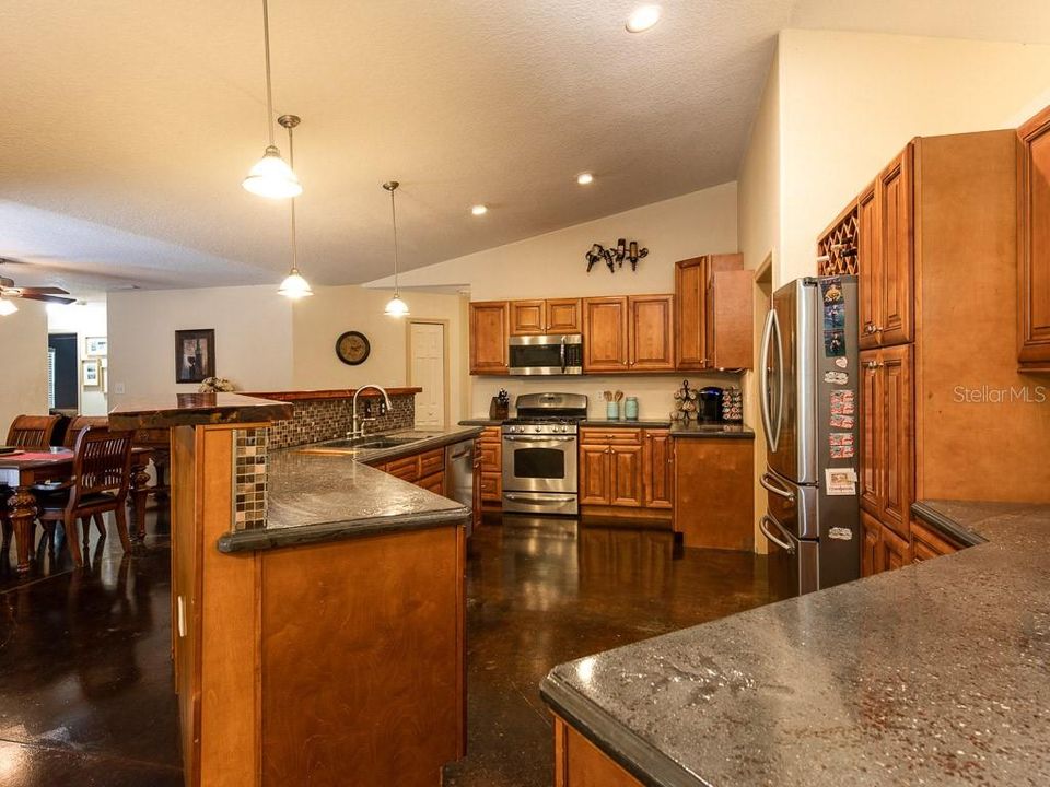 Spacious Open Kitchen with custom counter tops
