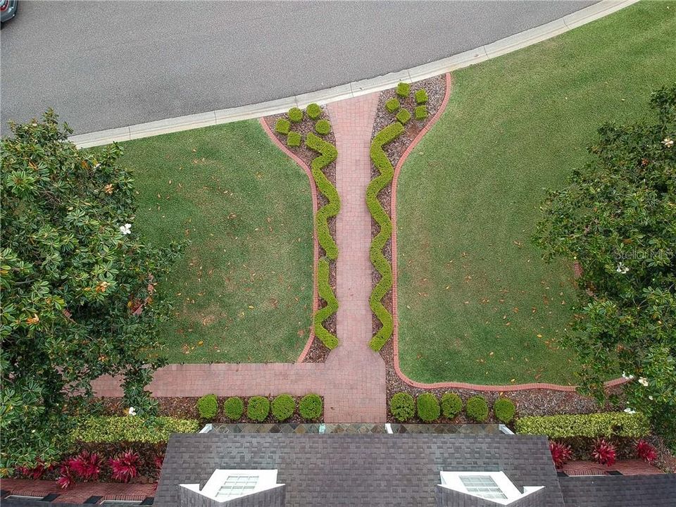 AERIAL VIEW OF FRONT WALKWAY