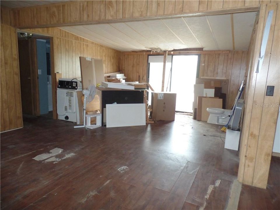 Dining Room has supplies being used to renovate.