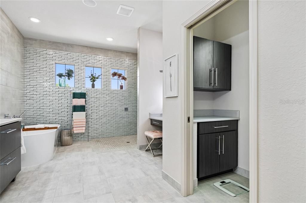 Master Bathroom with separate water area the right