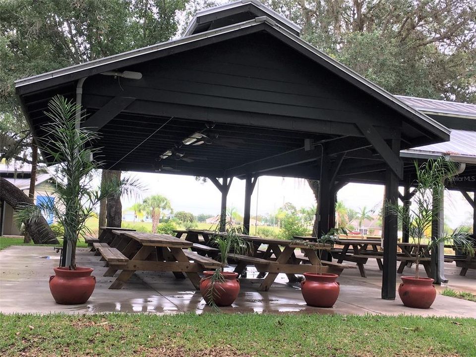 Covered picnic area works out beautifully rain or shine!